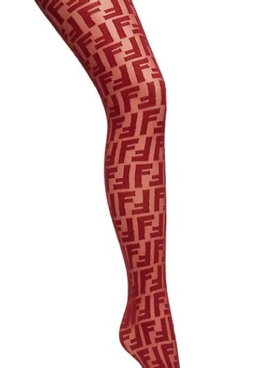 fendi socks red|fendi logo embroidered tights.